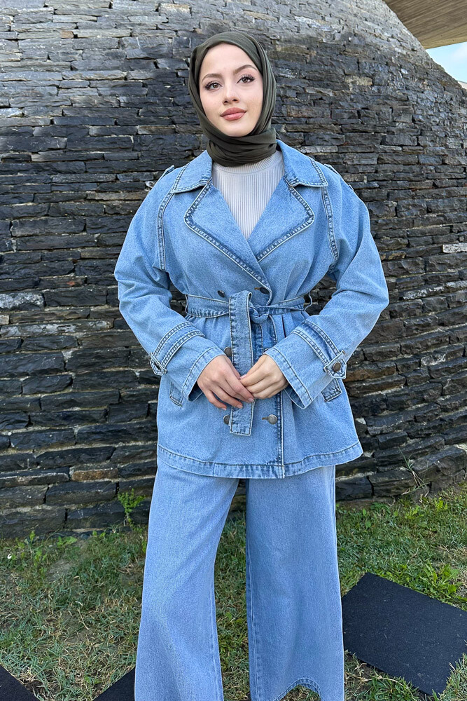 Lauren Kısa Denim Ceket - Açık Mavi - 3