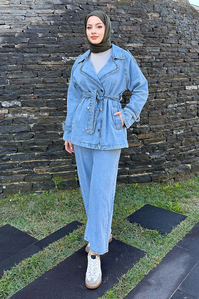 Lauren Kısa Denim Ceket - Açık Mavi 