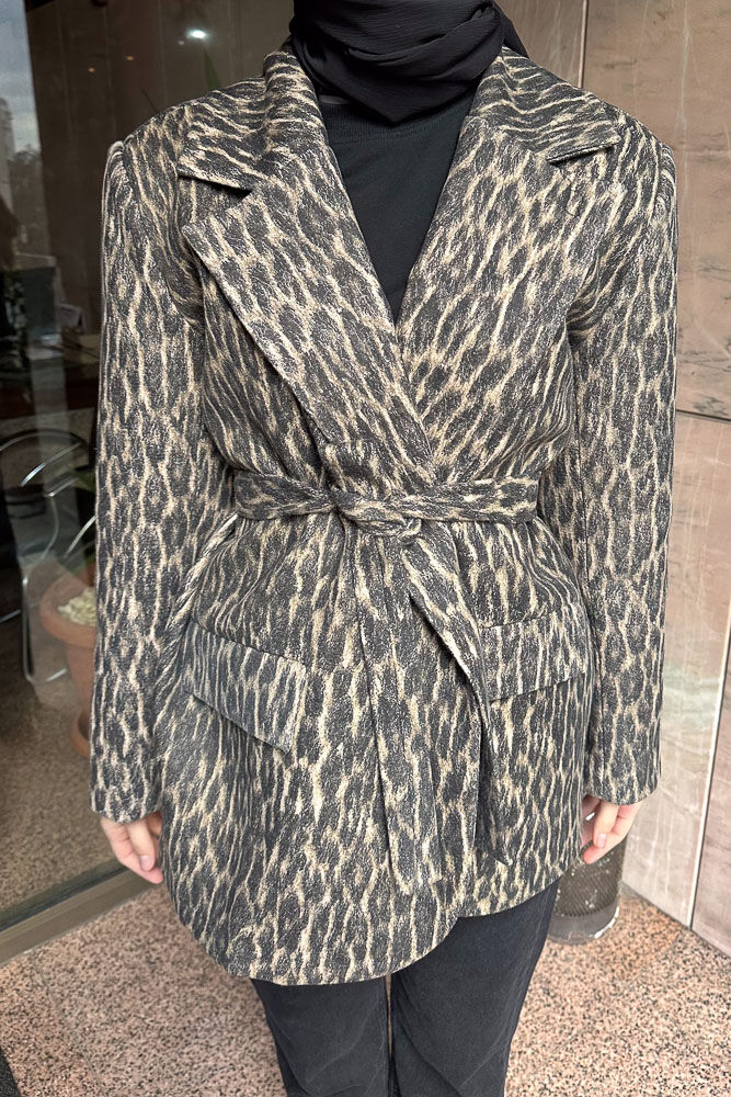 Mort Leopar Desenli Blazer - Siyah - 3